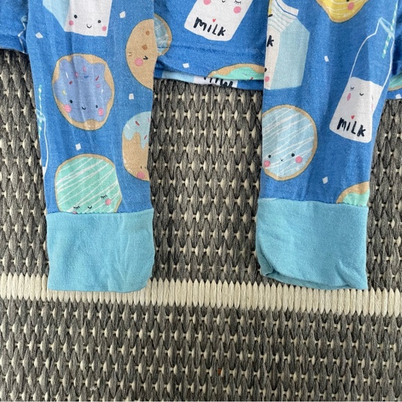 Little Sleepies Blue Cookies and Milk Bamboo Viscose Two Piece Pajama Set - Picture 3 of 10
